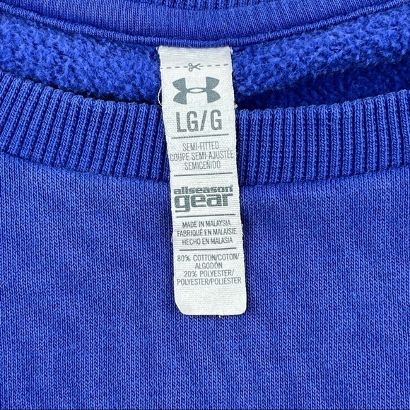 Under Armour Sweatshirt Womens Large Blue Semi Fitted All Seasons Gear - Picture 2 of 10